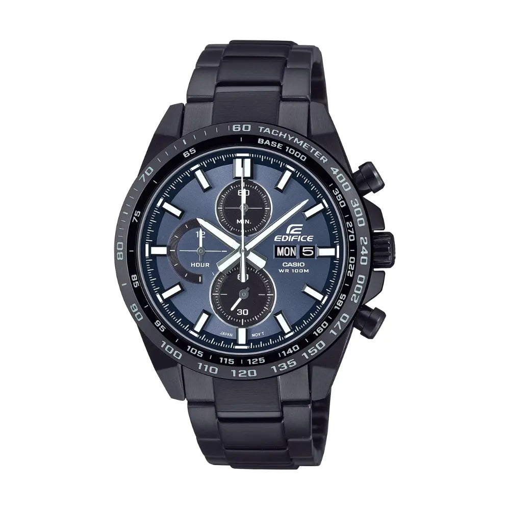 Casio Edifice EFR-574DC-2AVUDF Black Ion-Plated Blue Dial Analog Chronograph Men's Watch