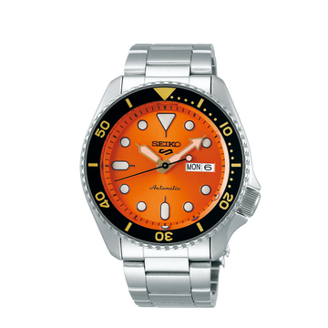 Seiko 5 Sports Automatic Men’s Watch SRPD59K1 | Orange Dial | Stainless Steel Bracelet