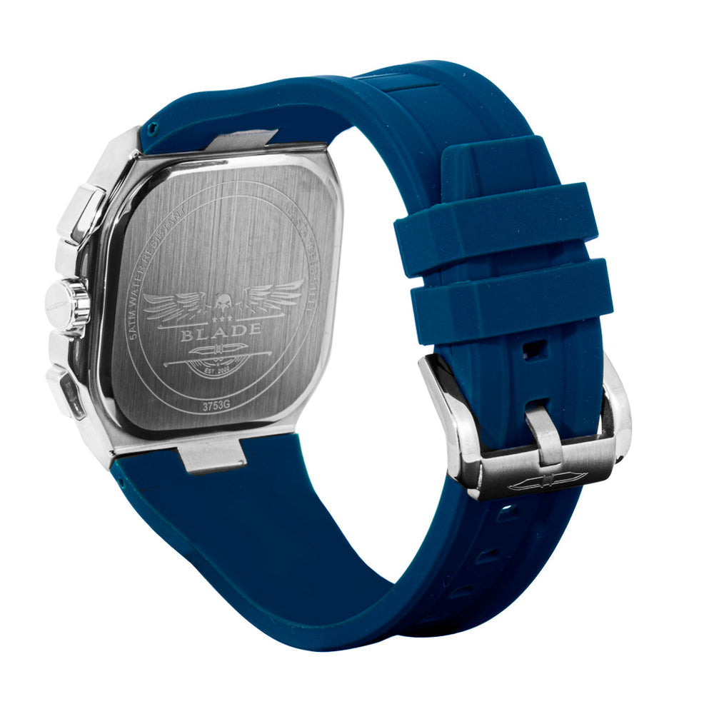 BLADE Glide Navy 3753G5SBB Men’s Multifunction Watch – Blue Dial, Stainless Steel Case & Silicone Strap