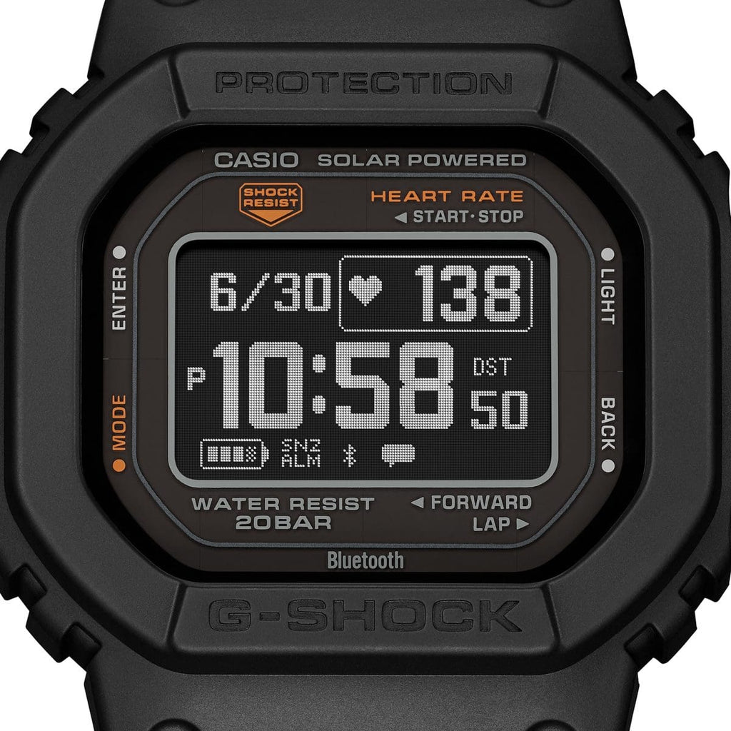 Casio G-SHOCK G-SQUAD DW-H5600-1 Digital Smart Fitness Watch | Black Resin Strap