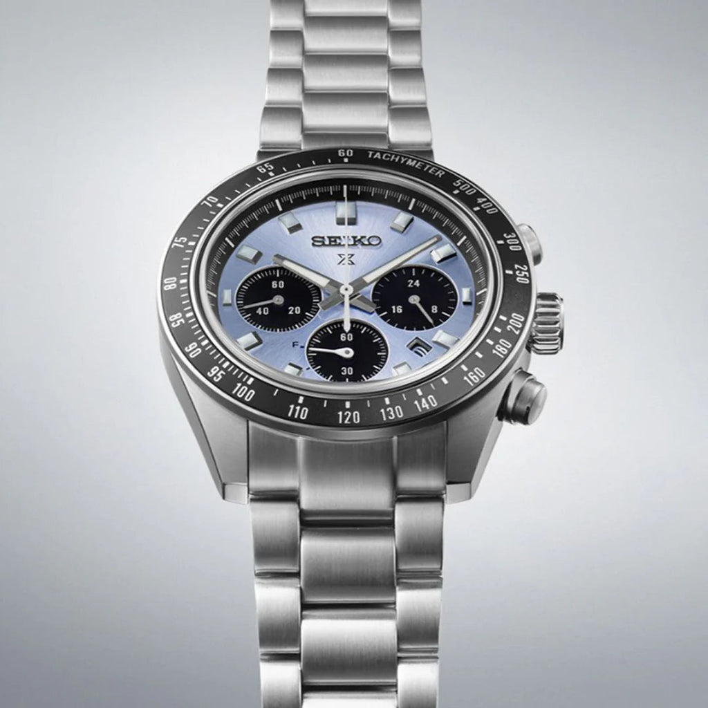 Seiko Prospex Speedtimer Solar Chronograph Men’s Watch SSC935P1 | Ice Blue Dial | Stainless Steel Bracelet