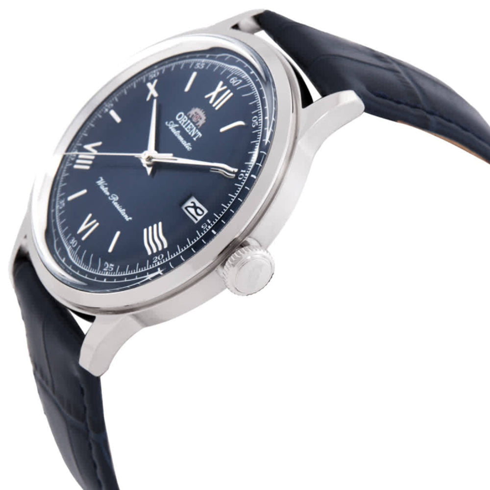 Orient Bambino Version 2 RA-AC0024L30B Automatic Men’s Watch Blue Dial Blue Leather Strap | Gift Zone Watches UAE