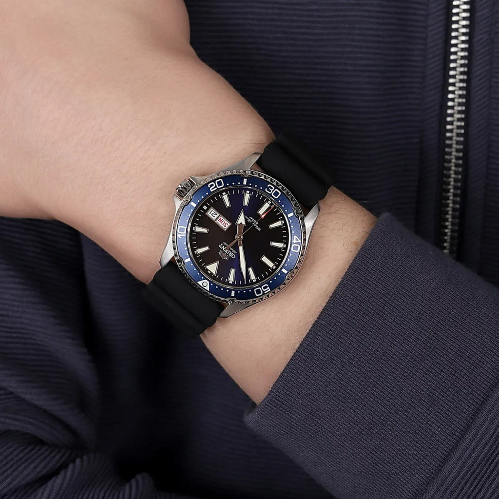 Orient Mako Automatic Diver Watch RA-AA0007L19B Blue Dial Black Rubber Strap 41.8mm 200M