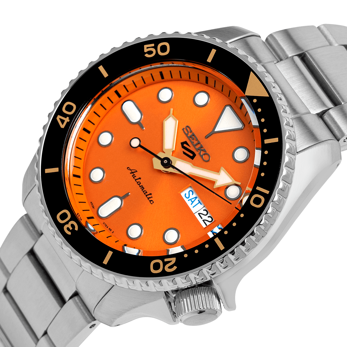 Seiko 5 Sports Automatic Men’s Watch SRPD59K1 | Orange Dial | Stainless Steel Bracelet