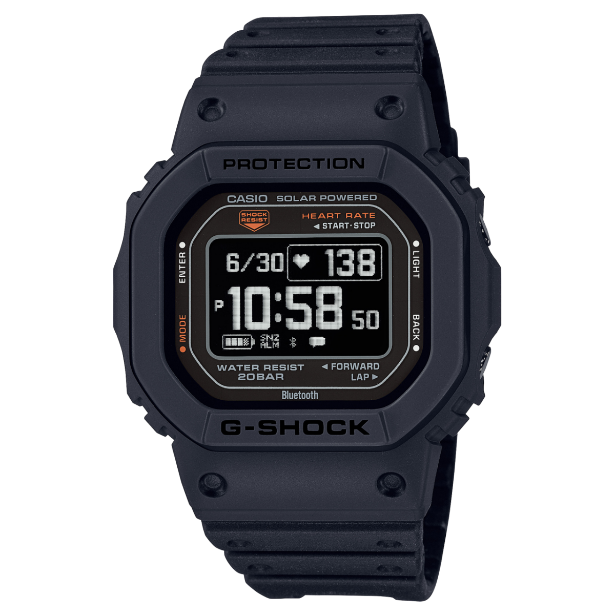 Casio G-SHOCK G-SQUAD DW-H5600-1 Digital Smart Fitness Watch | Black Resin Strap