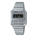 Casio Vintage A100WE-7B Digital Watch | Silver Stainless Steel Bracelet | Unisex