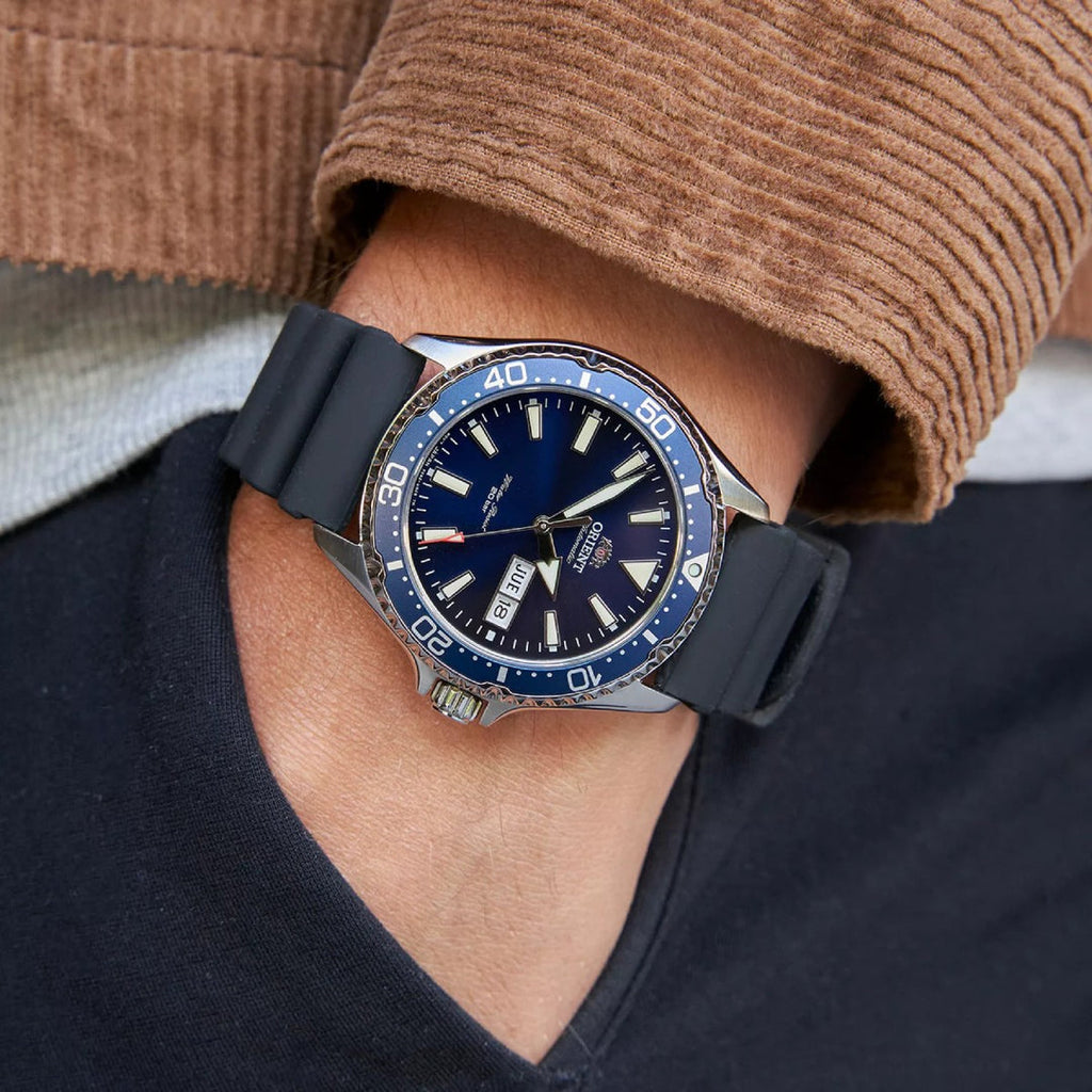 Orient Mako Automatic Diver Watch RA-AA0007L19B Blue Dial Black Rubber Strap 41.8mm 200M
