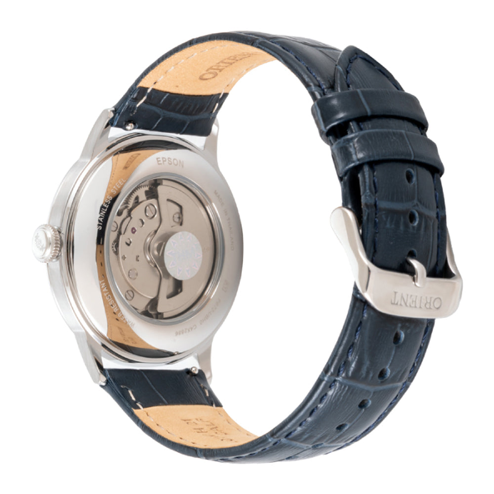 Orient Bambino Version 2 RA-AC0024L30B Automatic Men’s Watch Blue Dial Blue Leather Strap | Gift Zone Watches UAE