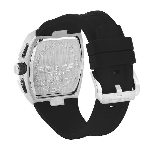 BLADE Magnifique Black 3652G5SNN Men’s Multifunction Watch – Black Dial, Silver Stainless Steel Case & Silicone Strap