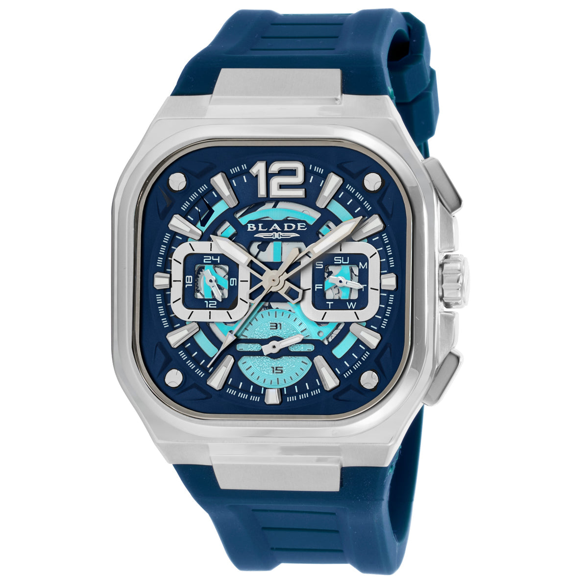 BLADE Glide Navy 3753G5SBB Men’s Multifunction Watch – Blue Dial, Stainless Steel Case & Silicone Strap