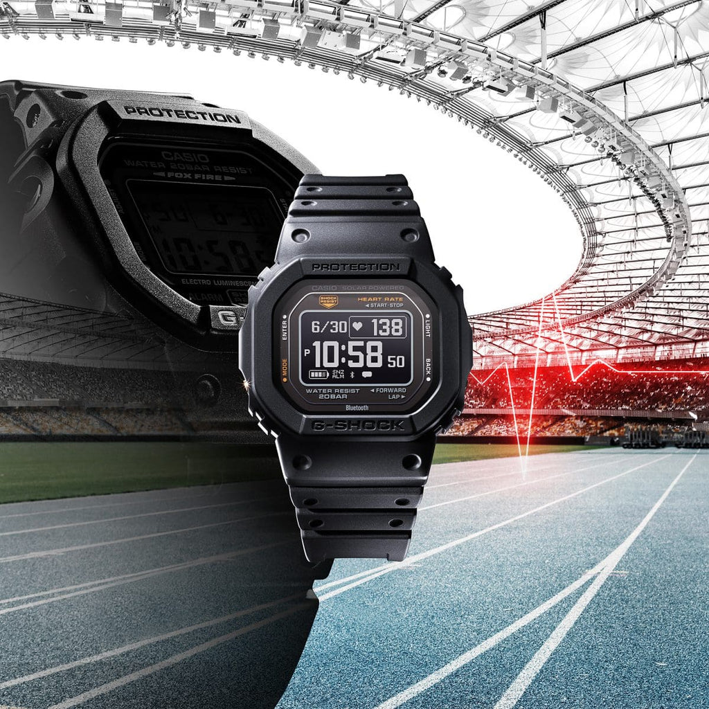 Casio G-SHOCK G-SQUAD DW-H5600-1 Digital Smart Fitness Watch | Black Resin Strap