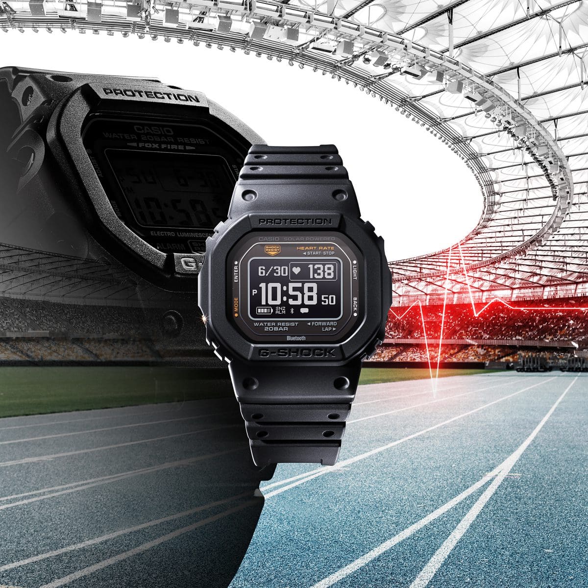Casio G-SHOCK G-SQUAD DW-H5600-1 Digital Smart Fitness Watch | Black Resin Strap