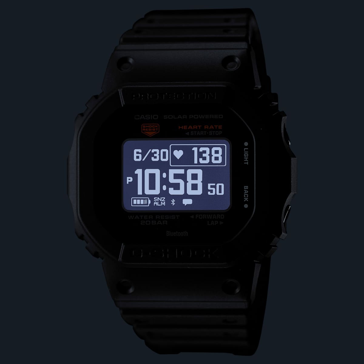 Casio G-SHOCK G-SQUAD DW-H5600-1 Digital Smart Fitness Watch | Black Resin Strap