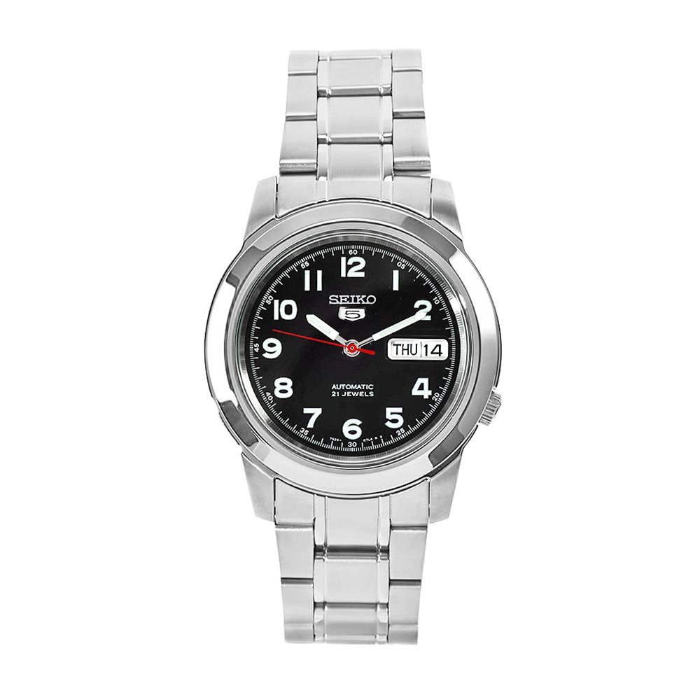Seiko 5 Automatic Men’s Watch SNKK35J1 | 21 Jewels | Black Dial | Stainless Steel Bracelet