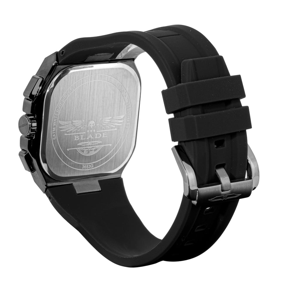 BLADE Glide Noir 3753G5NNN Men’s Multifunction Watch – Black Dial, Stainless Steel Case & Silicone Strap