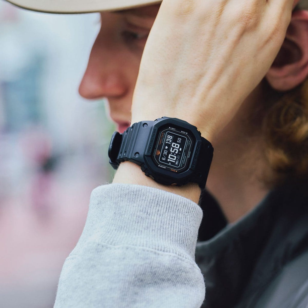 Casio G-SHOCK G-SQUAD DW-H5600-1 Digital Smart Fitness Watch | Black Resin Strap