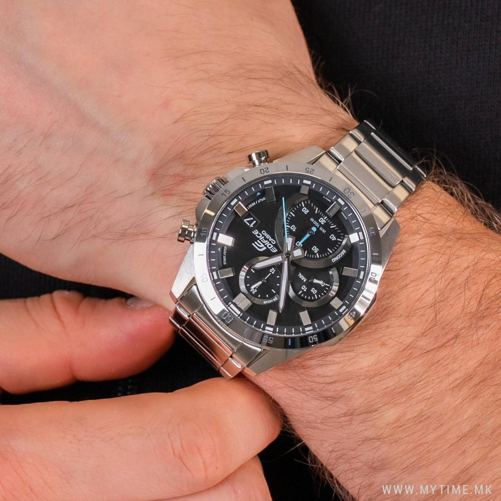 Casio Edifice EFR-571D-1AVUDF Black Dial Stainless Steel Analog Chronograph Men's Watch