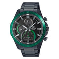 Casio Edifice EFR-571DC-1AVUDF Black Dial Green Bezel Black Stainless Steel Analog Chronograph Men's Watch