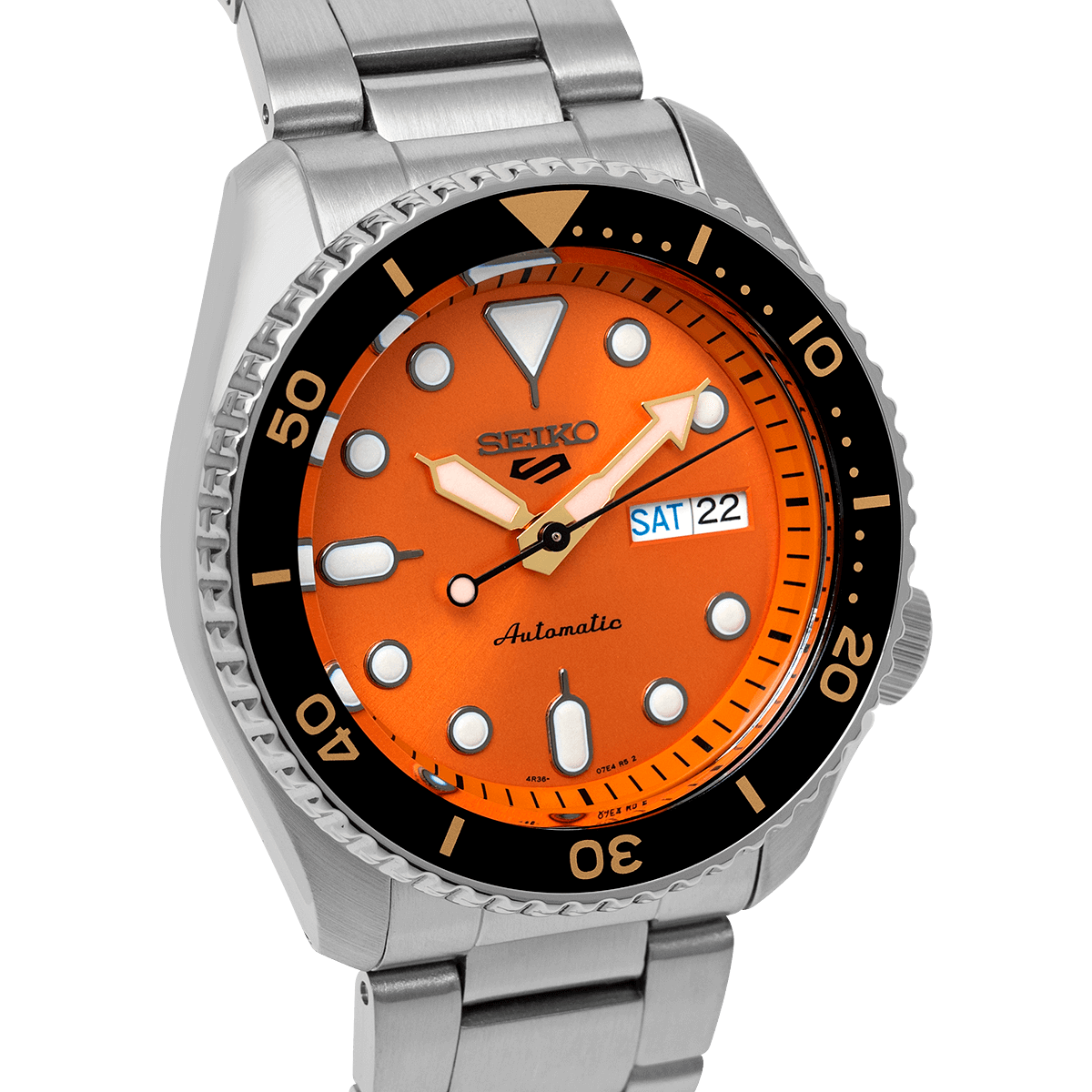 Seiko 5 Sports Automatic Men’s Watch SRPD59K1 | Orange Dial | Stainless Steel Bracelet