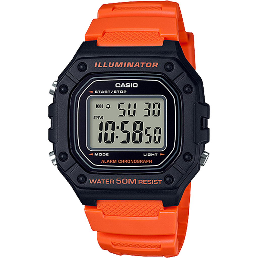 Casio W-218H-4BV Digital Men’s Watch | 50M Water Resistant | LED Illuminator | Stopwatch | Resin Strap