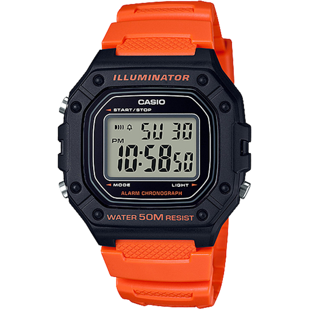 Casio W-218H-4BV Digital Men’s Watch | 50M Water Resistant | LED Illuminator | Stopwatch | Resin Strap