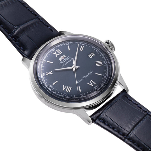Orient Bambino Version 2 RA-AC0024L30B Automatic Men’s Watch Blue Dial Blue Leather Strap | Gift Zone Watches UAE
