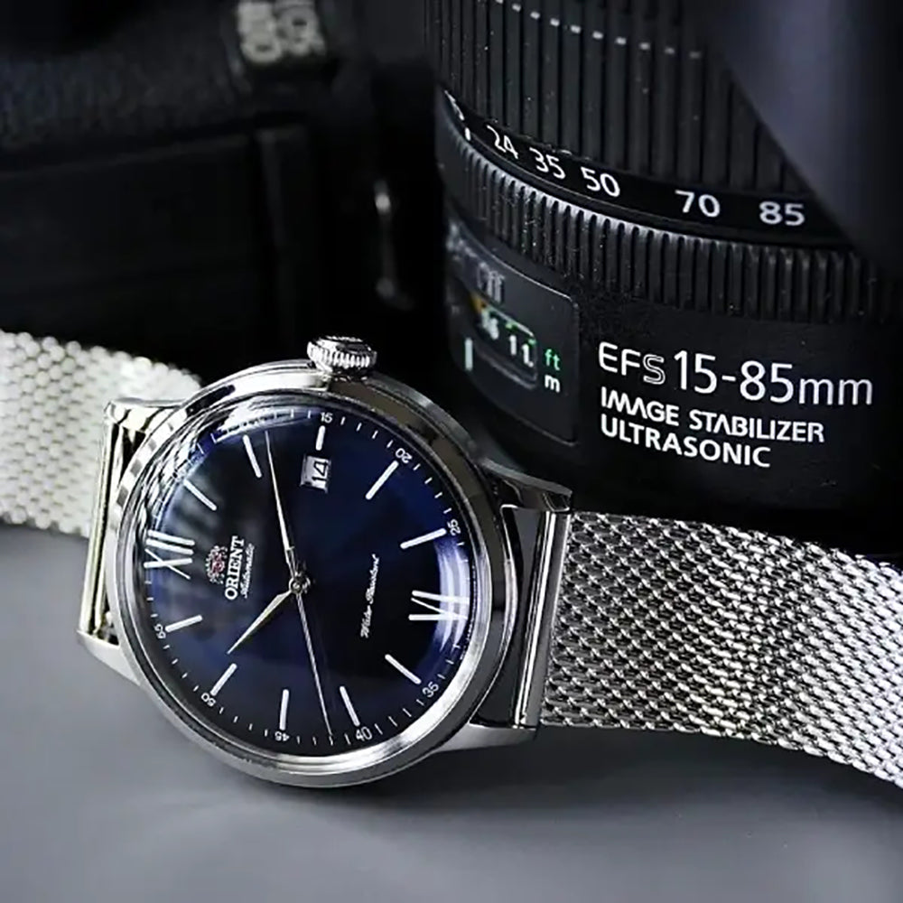 Orient Classic RA-AC0019 Automatic Men’s Watch Blue Dial Stainless Steel Mesh Bracelet