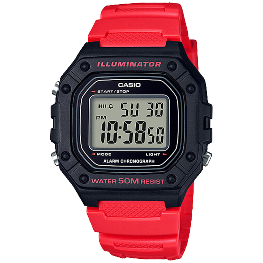 Casio W-218H-4BV Digital Men’s Watch | 50M Water Resistant | LED Illuminator | Stopwatch | Resin Strap