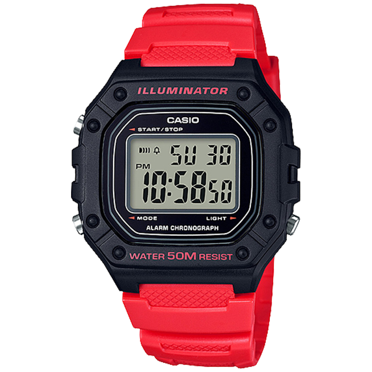 Casio W-218H-4BV Digital Men’s Watch | 50M Water Resistant | LED Illuminator | Stopwatch | Resin Strap