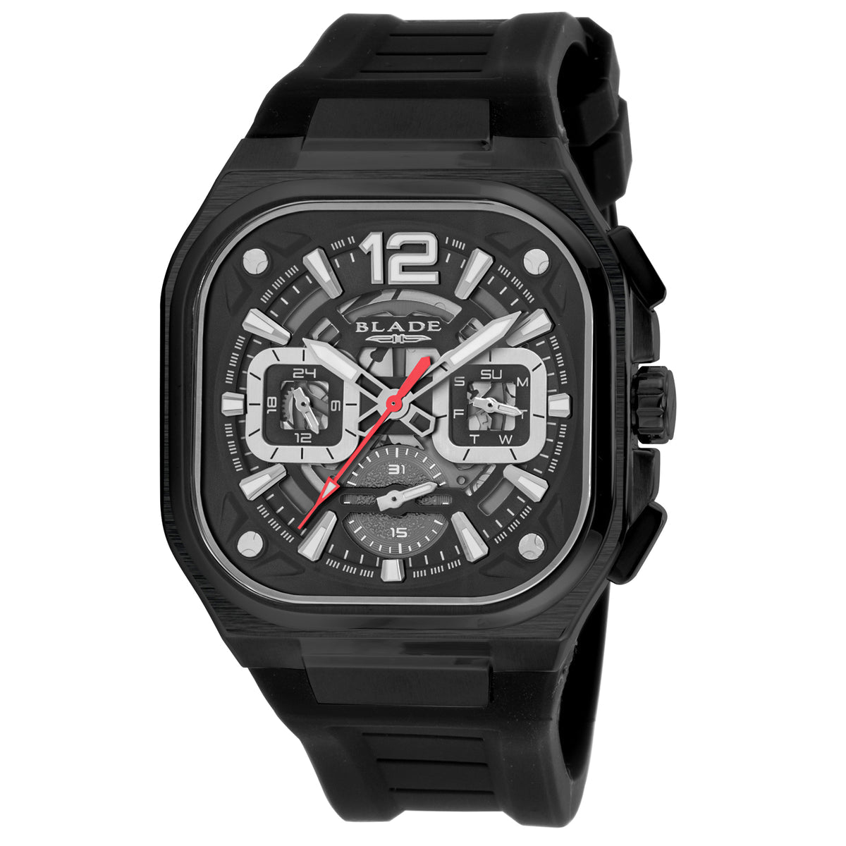 BLADE Glide Noir 3753G5NNN Men’s Multifunction Watch – Black Dial, Stainless Steel Case & Silicone Strap