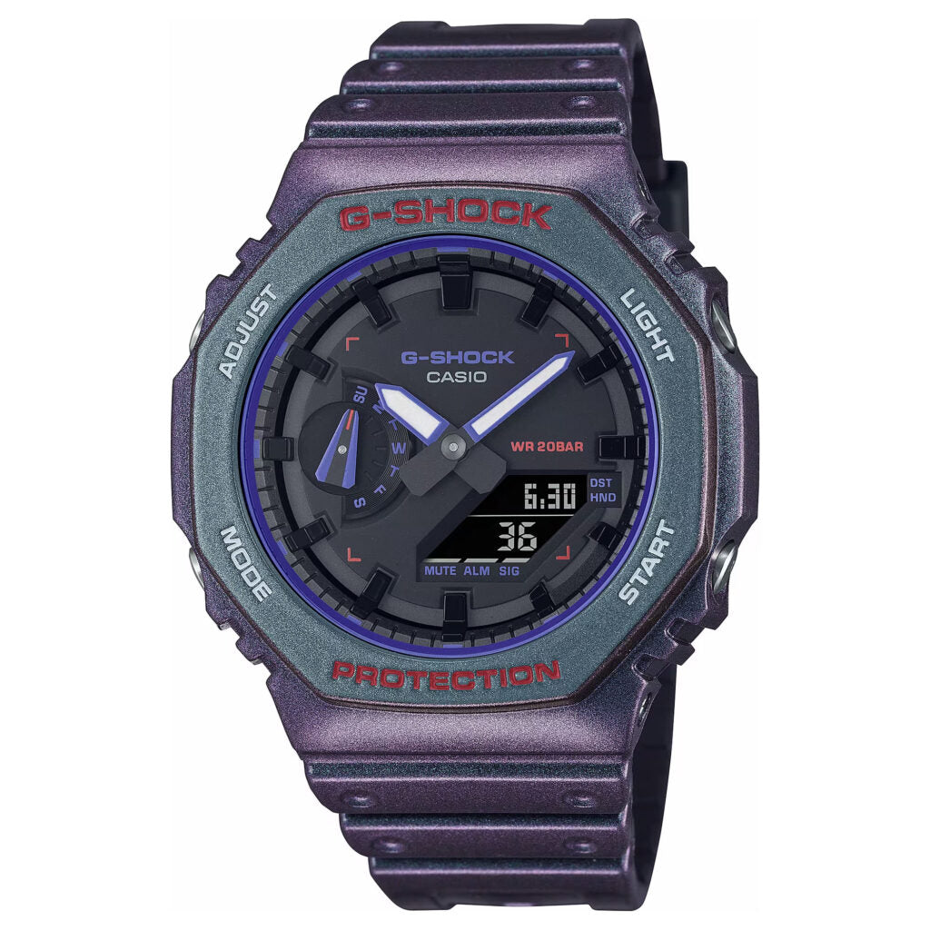 Casio G-SHOCK GA-2100AH-6A Aim High Purple Analog-Digital Carbon Core Guard Unisex Watch