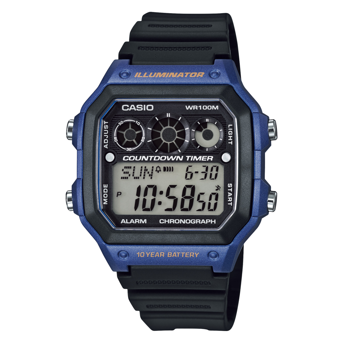 Casio AE-1300WH-2AV Digital Watch | 10-Year Battery | 100M Water Resistant
