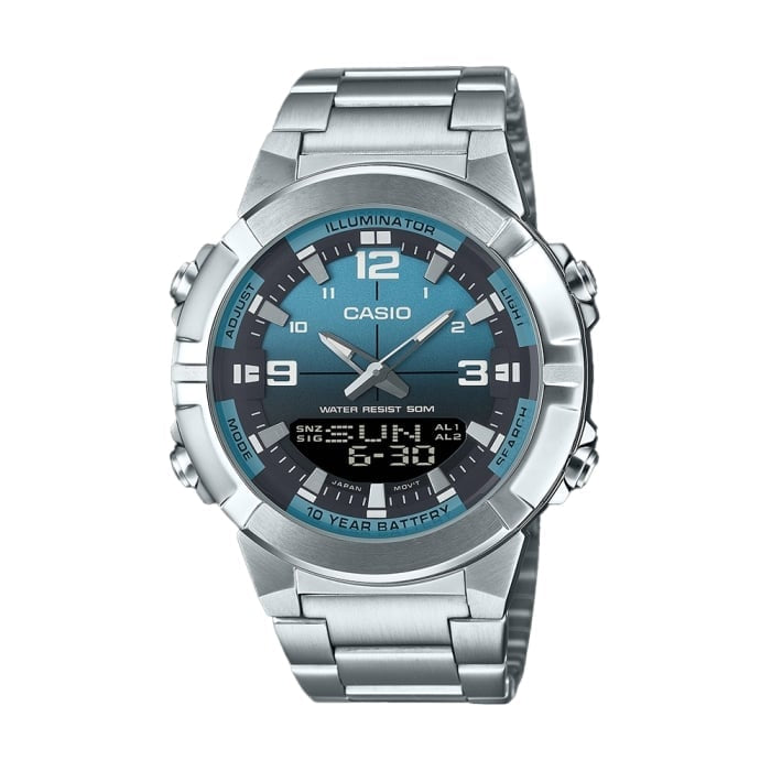Casio Standard AMW-870DA-2A2VDF Analog-Digital Men’s Stainless Steel Watch