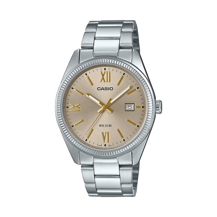 Casio MTP-1302DD-9AVDF Men’s Analog Stainless Steel Watch – Champagne Dial | 50M Water Resistant