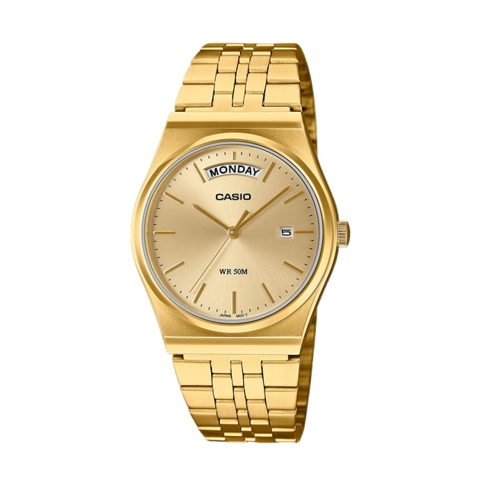 Casio MTP-B146G-9AVDF Men’s Gold-Tone Stainless Steel Analog Watch – Champagne Dial | 50M Water Resistant