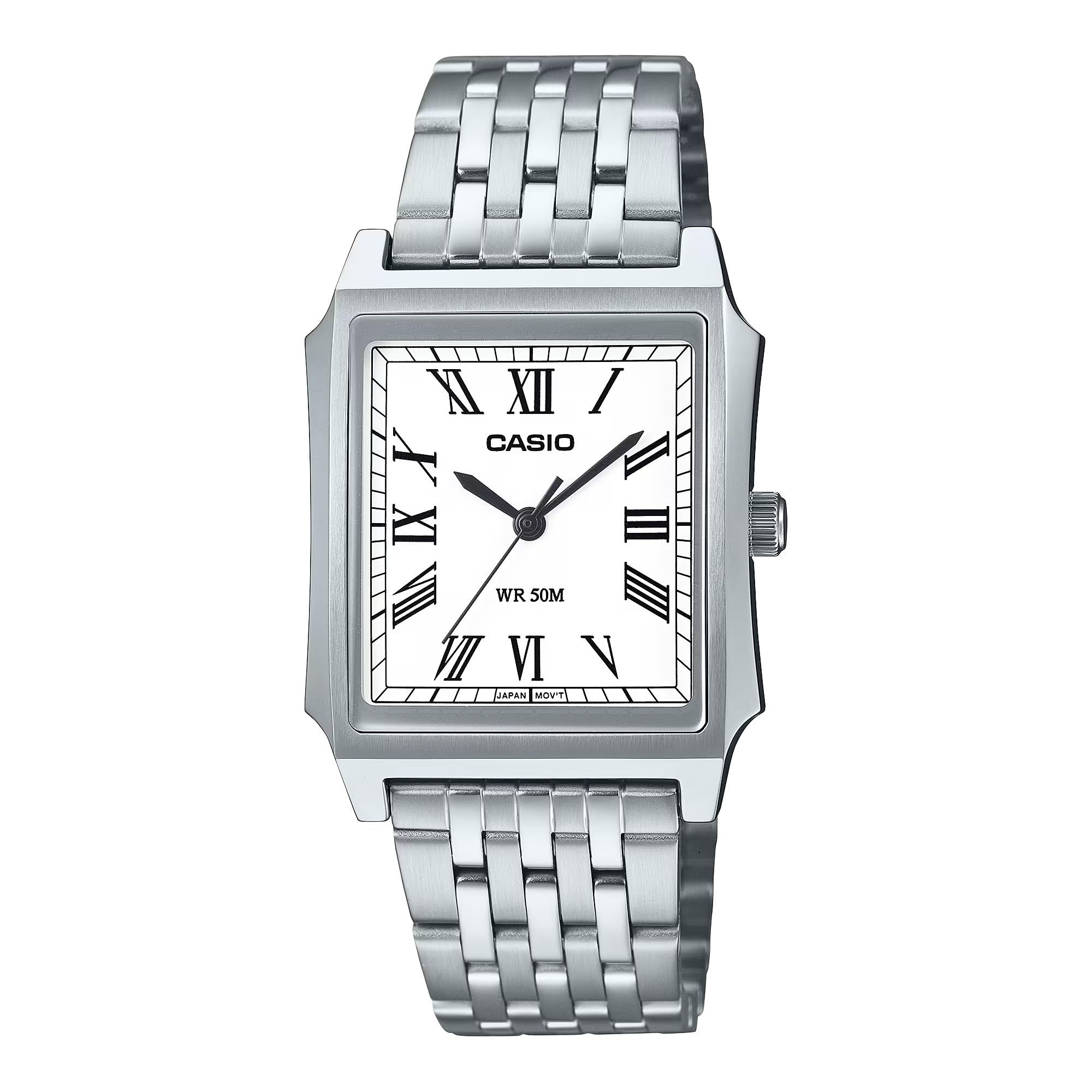 Casio MTP-B190D-7BVEF Standard Collection Men’s Analog Watch | White Dial | Stainless Steel | 50M Water Resistant