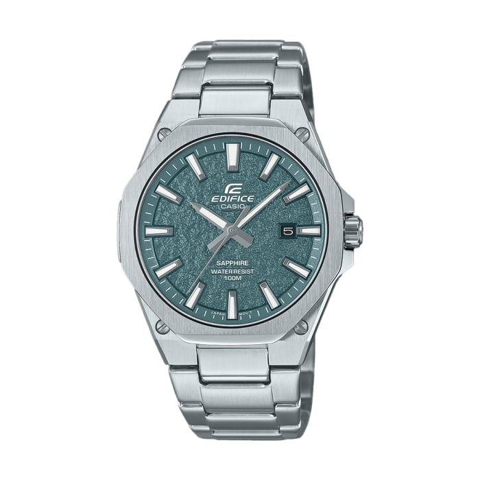 Casio Edifice EFR-S108DE-3AVUDF Men’s Analog Watch | Green Textured Dial | Sapphire Crystal | Stainless Steel | 100M Water Resistant