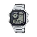 Casio AE-1200WHD-1AVDF Digital World Time Men’s Stainless Steel Watch | 10-Year Battery | 100M Water Resistant