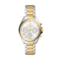 Fossil Modern Courier BQ3849 Women’s Two-Tone Stainless Steel Chronograph Watch | Silver Dial