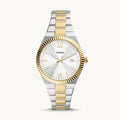 Fossil Scarlette ES5259 Women’s Two-Tone Stainless Steel Watch with Silver Dial & Date Display