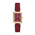 Fossil Raquel ES5365 Women’s Rectangular Three-Hand Date Leather Watch