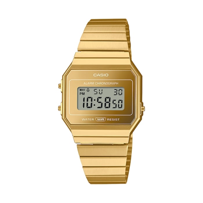 Casio Vintage A700WEVG-9AEF Gold Digital Watch | Ultra-Slim Stainless Steel Bracelet
