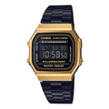 Casio Vintage A168WEGB-1B Digital Watch | Black Ion-Plated Band & Gold-Tone Case