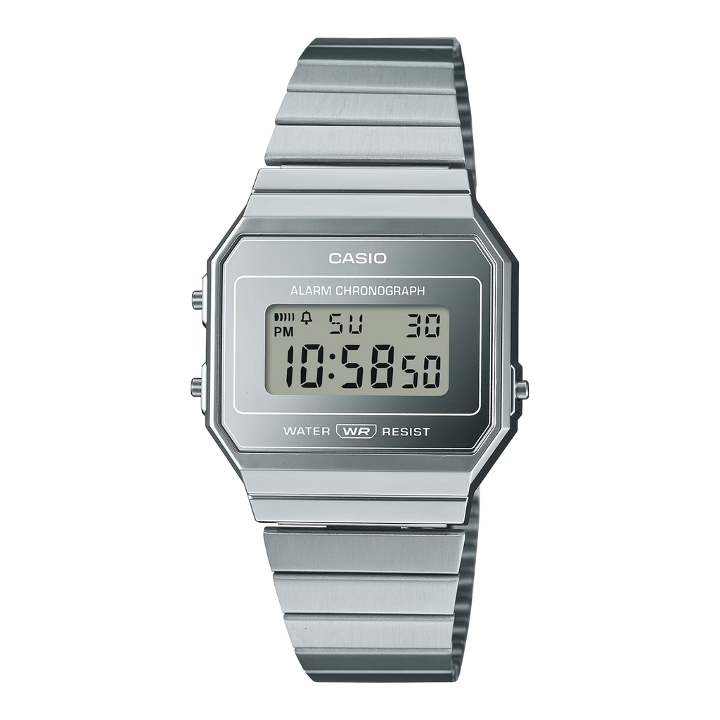 Casio Vintage A700WEV-7ADF Silver Digital Watch | Ultra-Slim Stainless Steel Bracelet