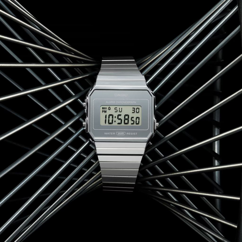 Casio Vintage A700WEV-7ADF Silver Digital Watch | Ultra-Slim Stainless Steel Bracelet