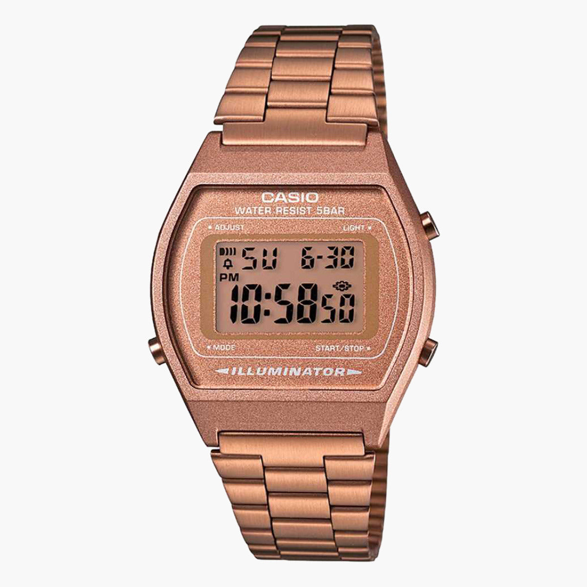 Casio Vintage B640WC-5ADF Digital Watch | Rose Gold Stainless Steel Unisex Watch