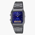 Casio Vintage AQ-230GG-2ADF Analog-Digital Watch | Gunmetal Stainless Steel Blue Dial Unisex Watch