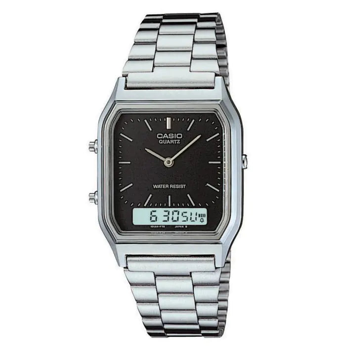 Casio Vintage AQ-230A Analog-Digital Stainless Steel Unisex Watch