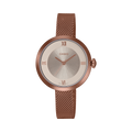 Casio LTP-E154MR-9A Women’s Analog Watch | Rose Gold Mesh Bracelet Champagne Dial