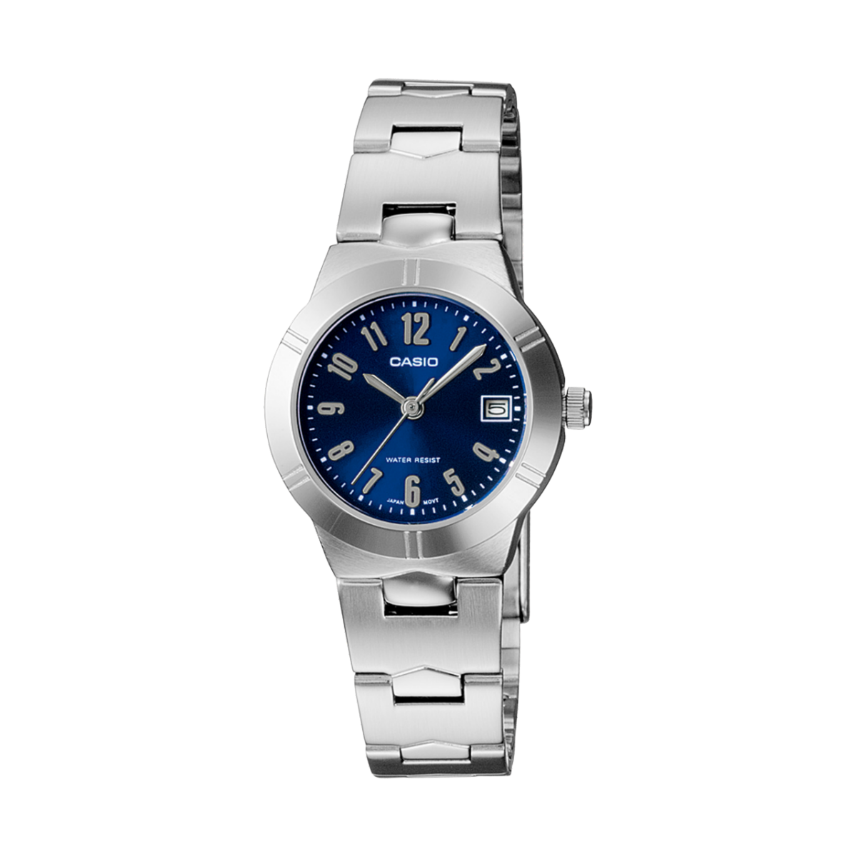 Casio LTP-1241D-2A2 Women’s Analog Watch | Blue Sunburst Dial Stainless Steel Date Watch